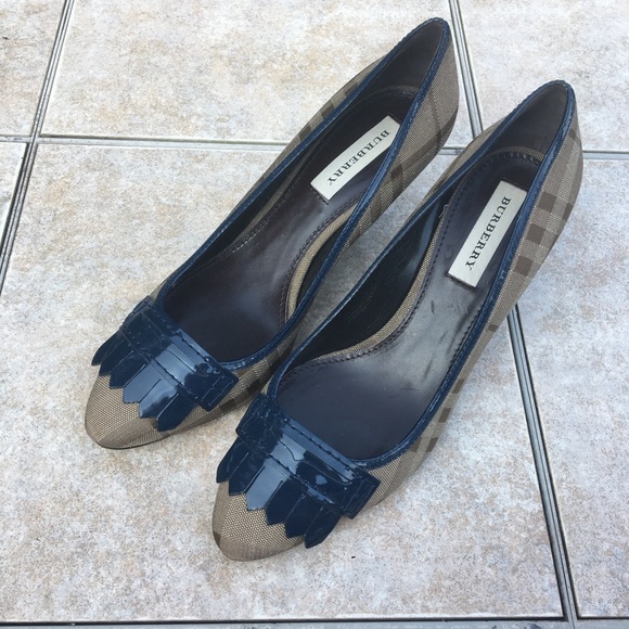 Burberry fringe pumps heels shoes size 40.5
